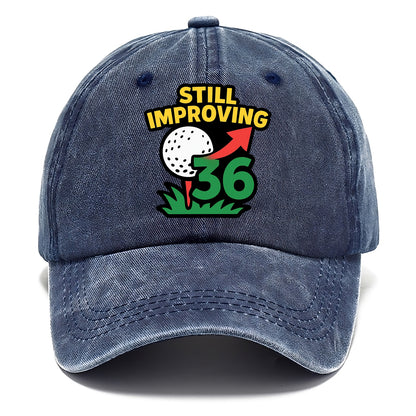 Handicap number getting higher with arrow - "Still Improving" - optimistic handicap - Classic Cap - Twilight Navy(Blue)