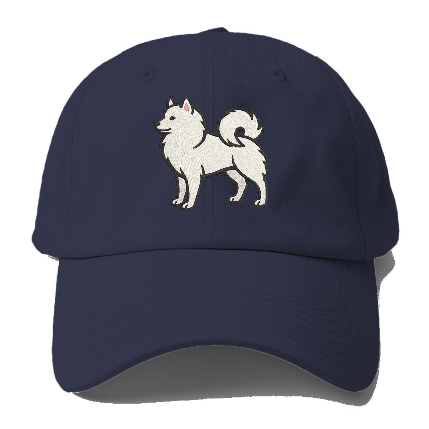 American Eskimo Dog - White spitz embroidered standing design - Baseball Cap - Twilight Navy(Blue)