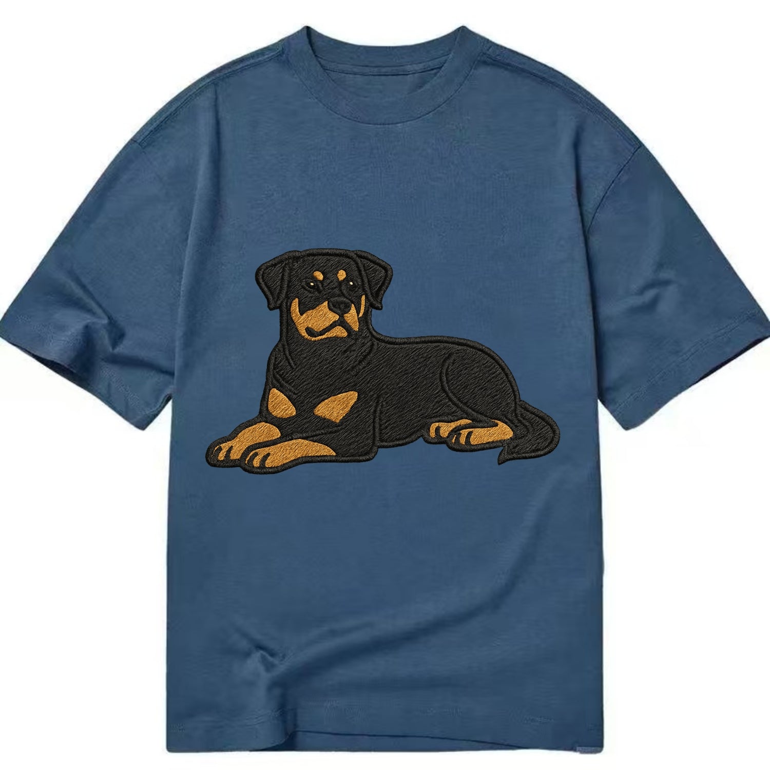 Rottweiler - Black and tan relaxed lying Classic T-shirt - Twilight Navy(Blue)
