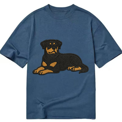 Rottweiler - Black and tan relaxed lying Classic T-shirt - Twilight Navy(Blue)
