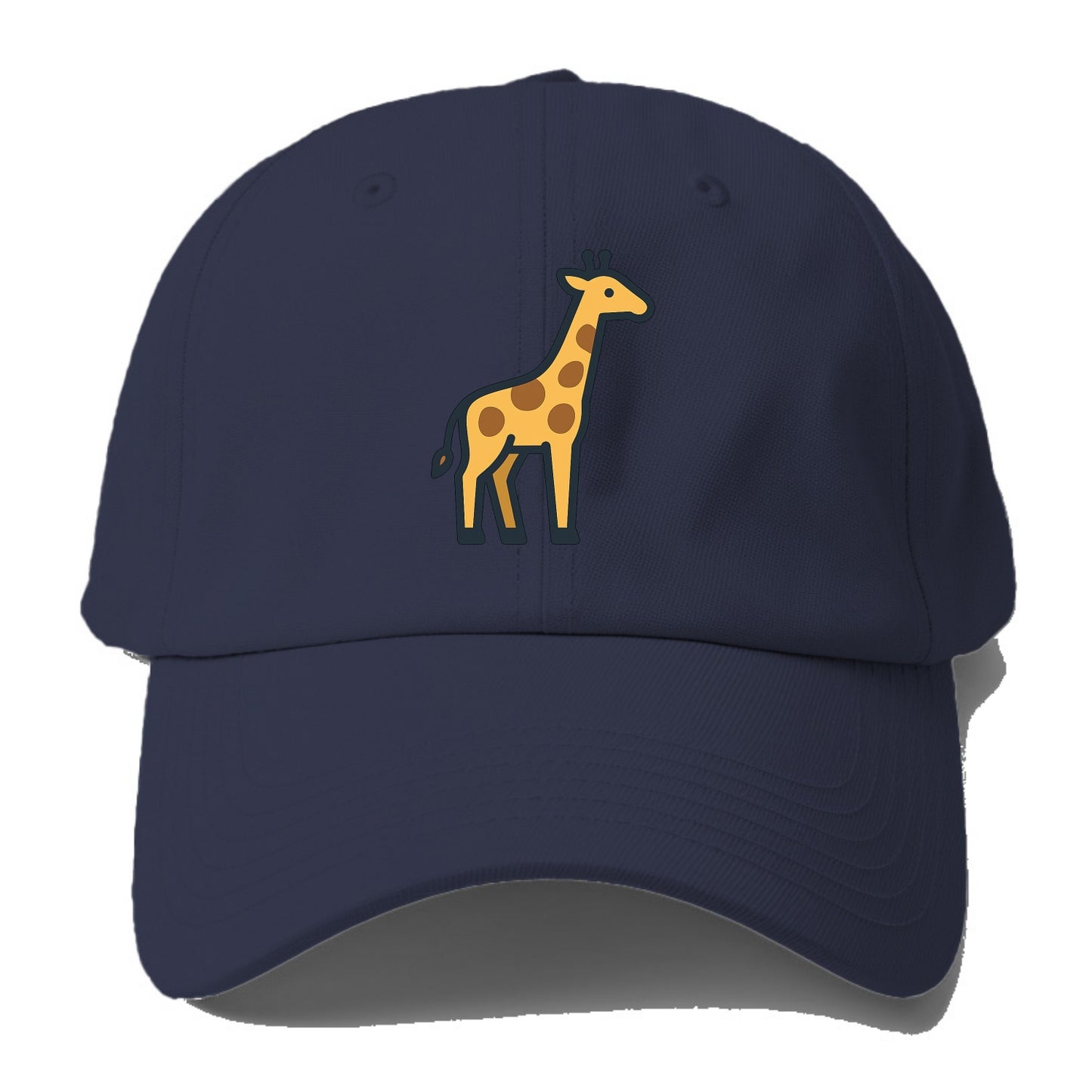 Giraffe - Yellow with brown patches flat side profile - Baseball Cap - Twilight Navy(Blue)