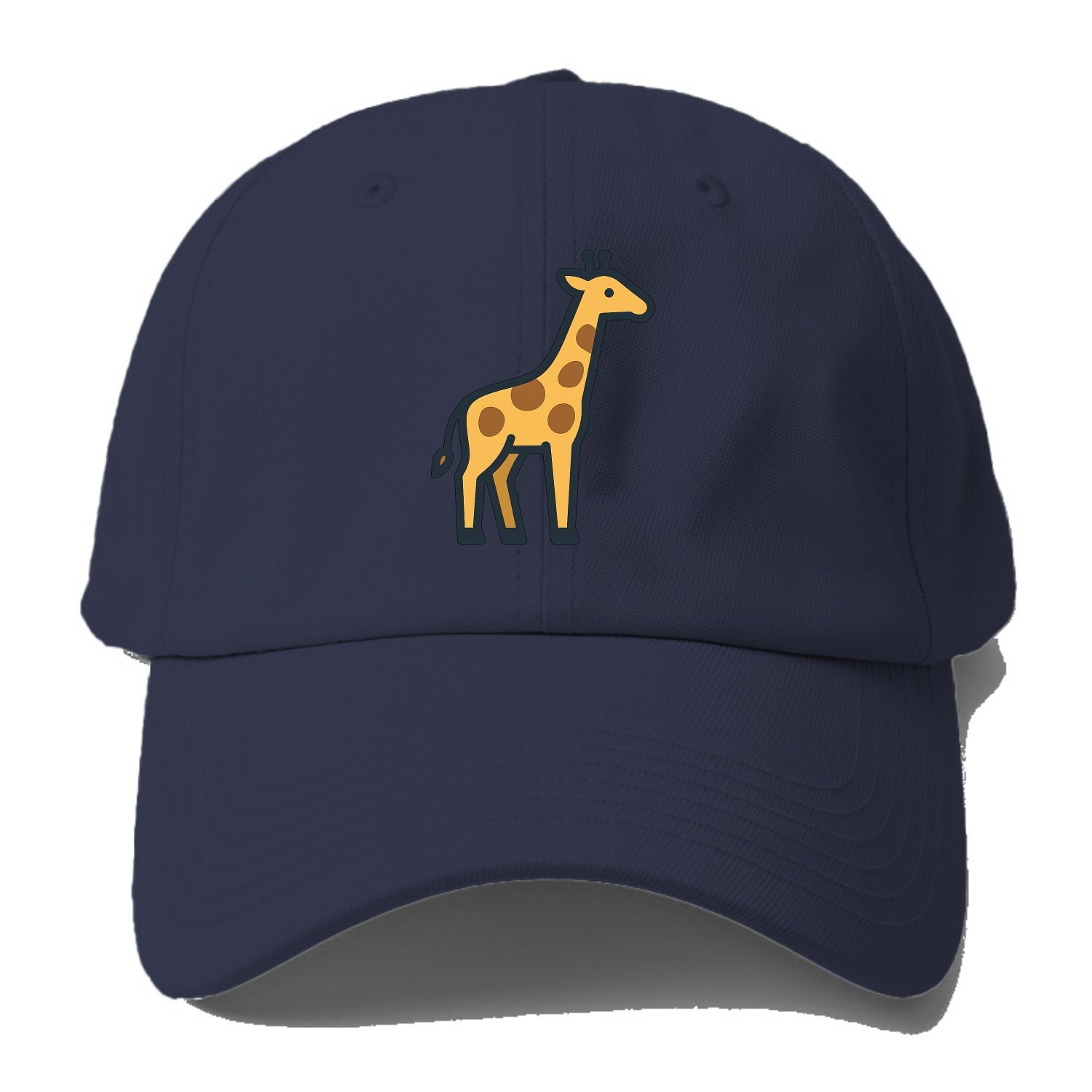 Giraffe - Yellow with brown patches flat side profile - Baseball Cap - Twilight Navy(Blue)