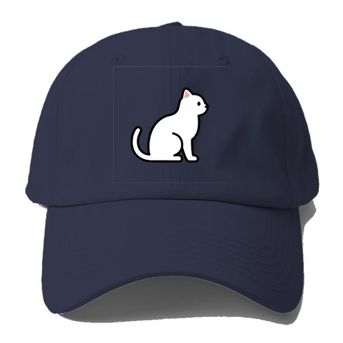 Domestic Shorthair - White classic flat side profile - Baseball Cap For Big Heads