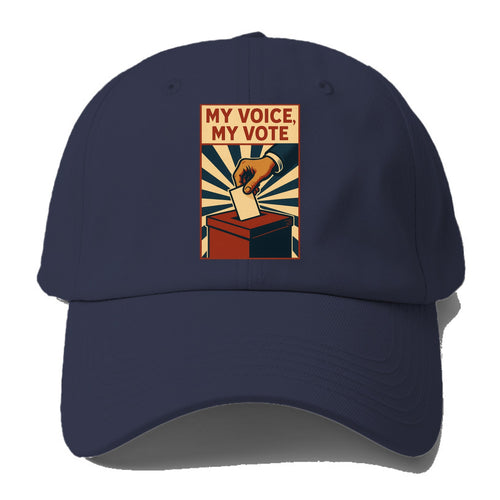 Hand dropping ballot into box with determination - My Voice, My Vote - Baseball Cap For Big Heads