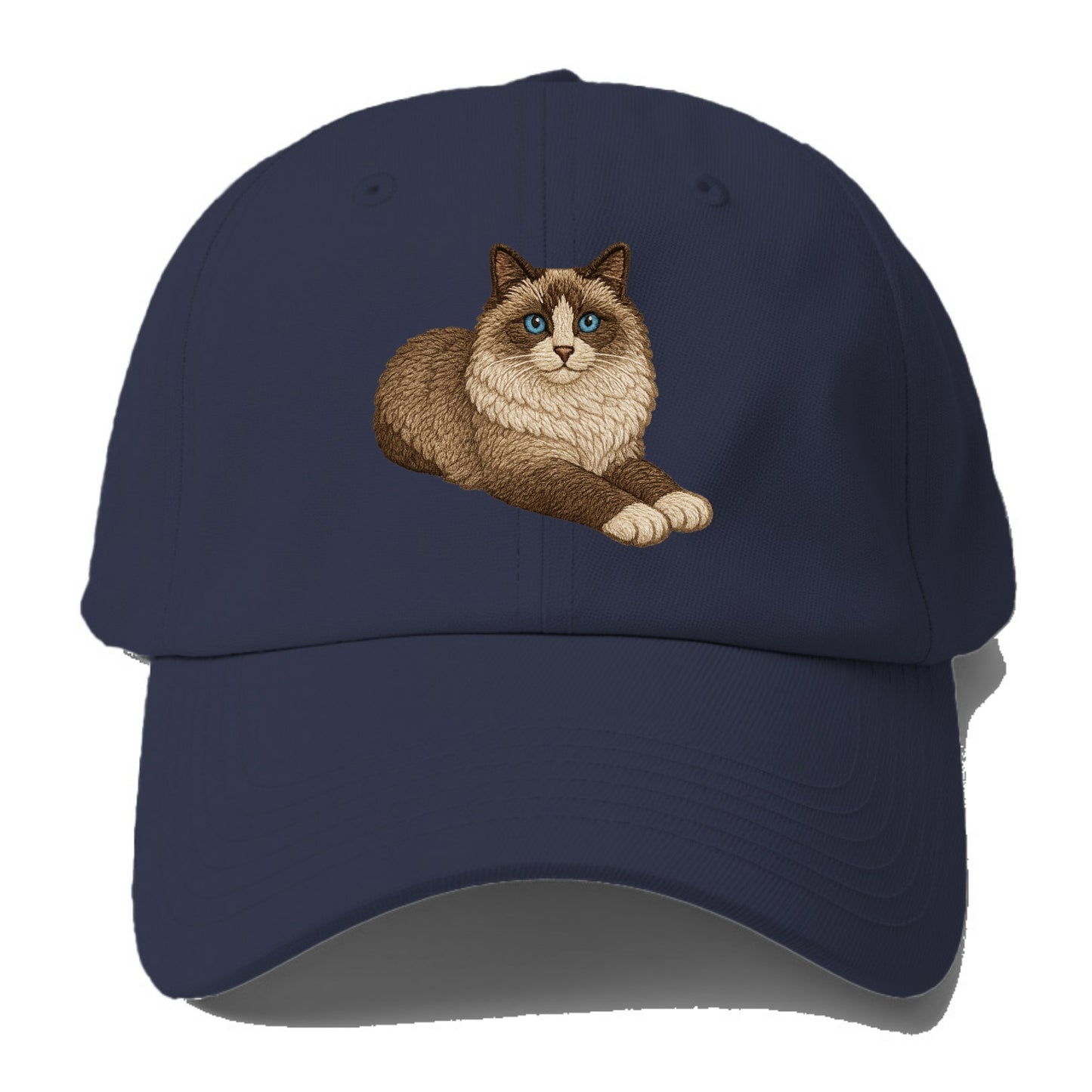 Ragdoll  relaxed lying down with head up Baseball Cap For Big Heads - Twilight Navy(Blue)