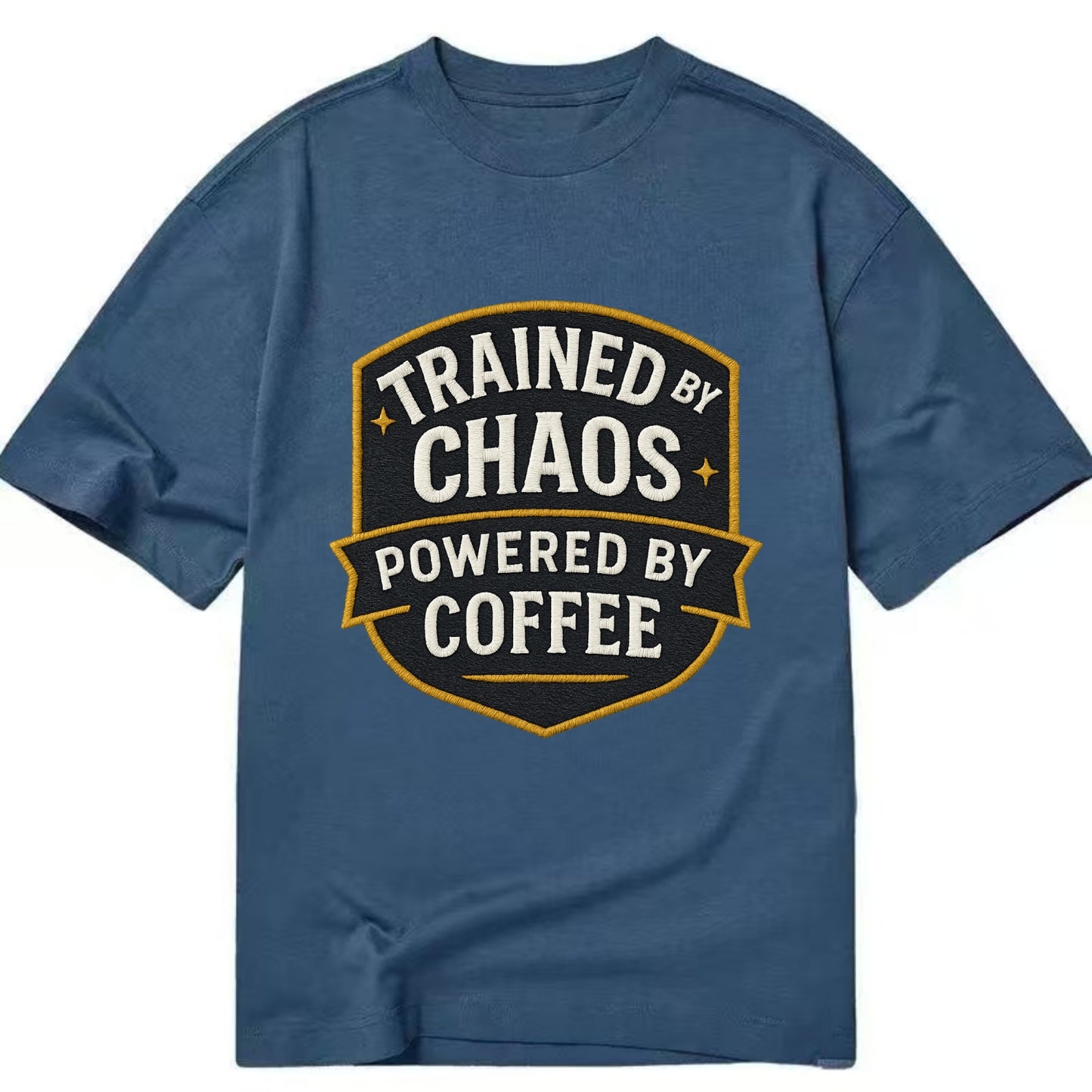 Trained by chaos, powered by coffee - Classic T-shirt - Twilight Navy(Blue)