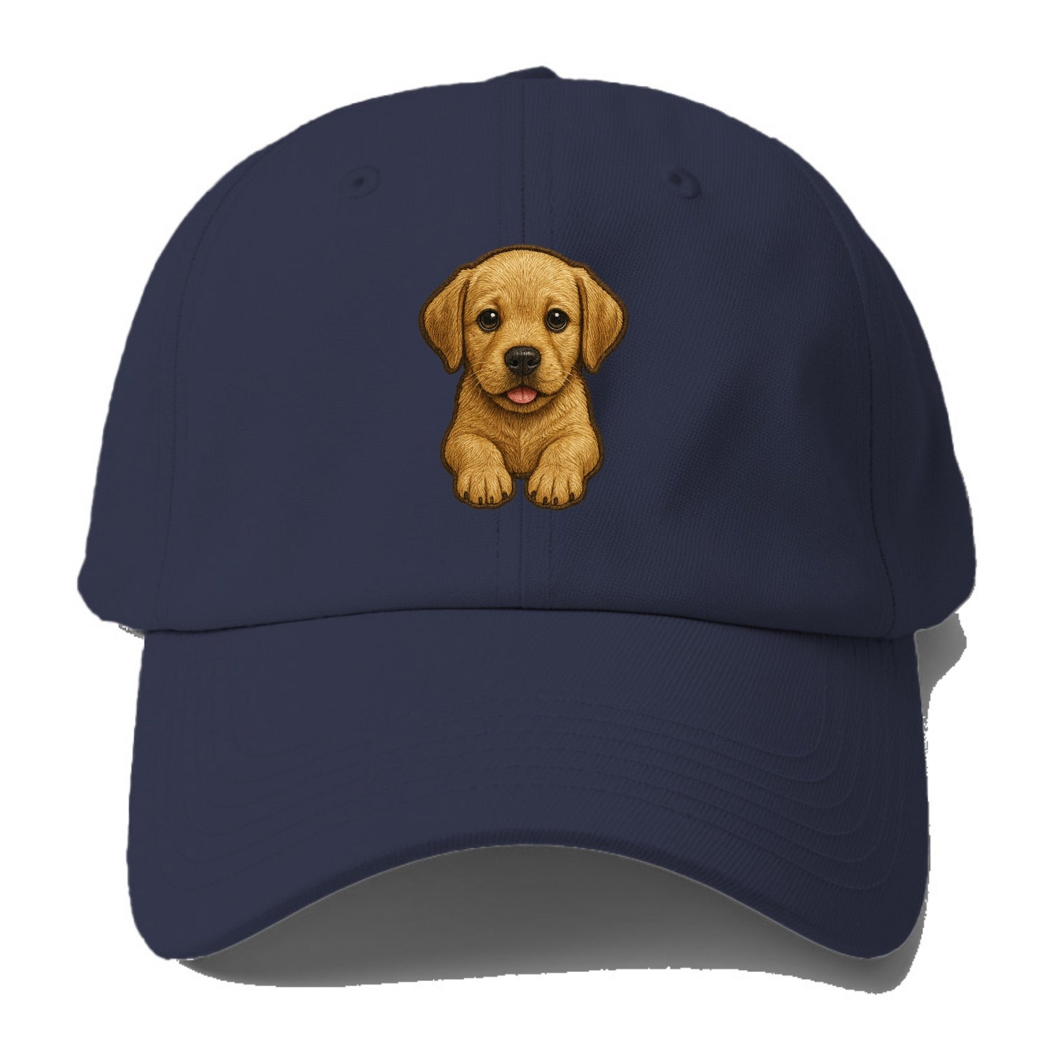 Baby Labrador Retriever Puppy - yellow/black/chocolate, soulful eyes, - Baseball Cap For Big Heads - Twilight Navy(Blue)