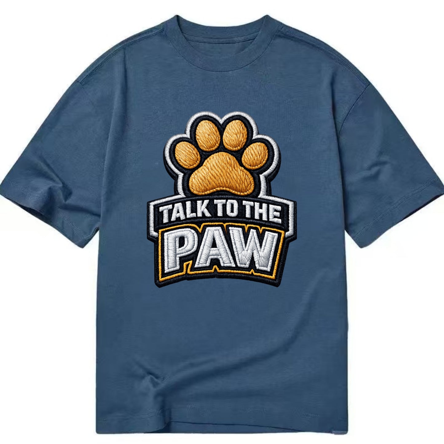 TALK TO THE PAW - raised paw in tan , sassy pet - Classic T-shirt - Twilight Navy(Blue)