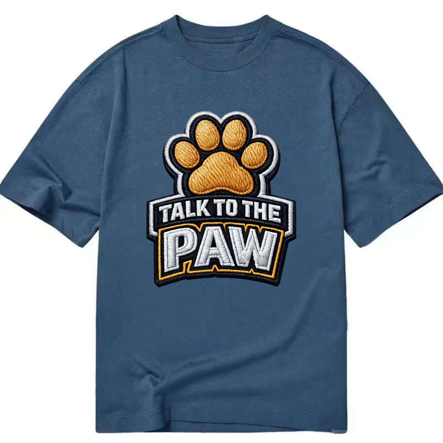 TALK TO THE PAW - raised paw in tan , sassy pet - Classic T-shirt - Twilight Navy(Blue)