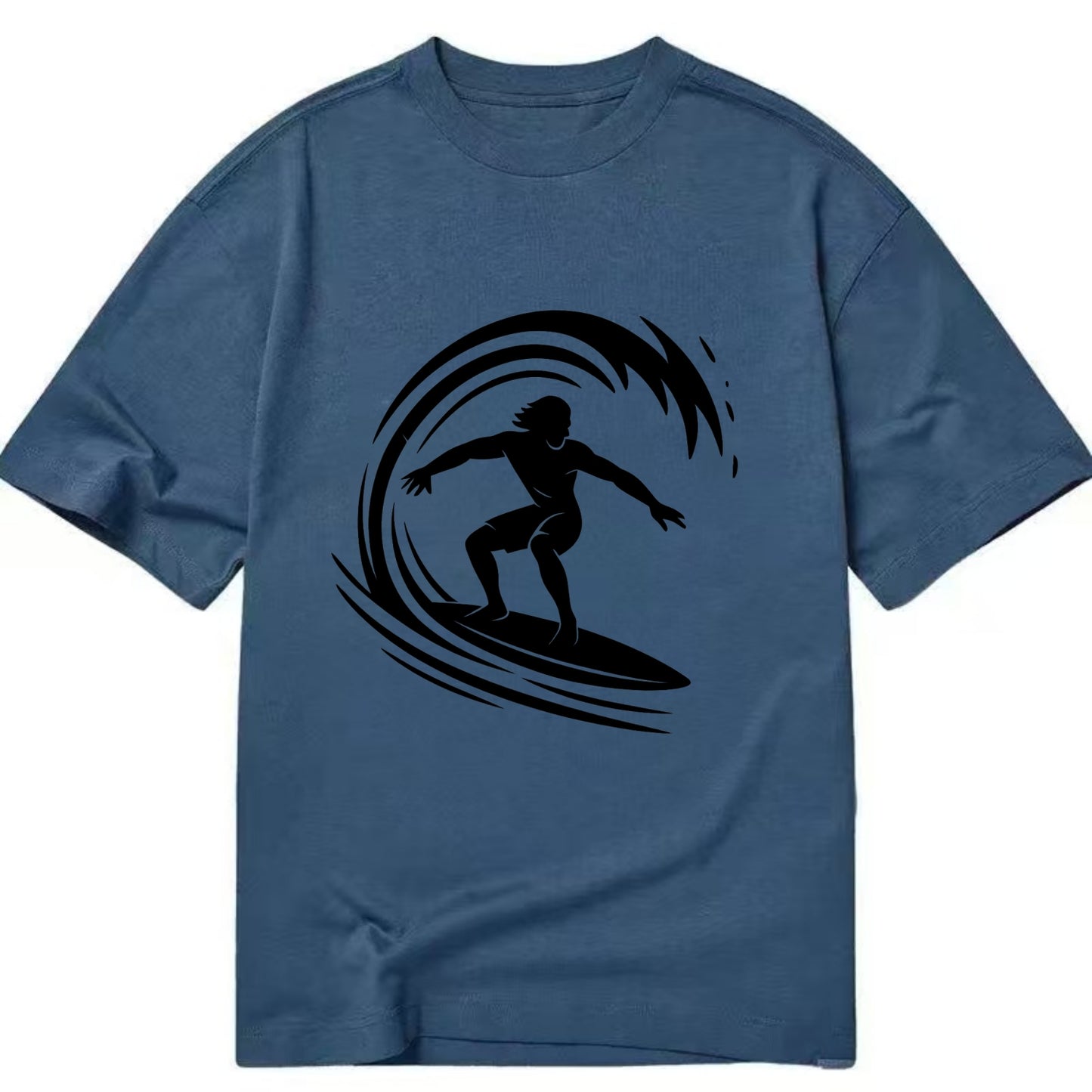 Hawaiian surfer riding big wave - Classic T-shirt - Twilight Navy(Blue)