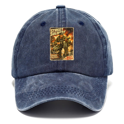 COMBAT READY | Military boots on wet pavement | Street soldier | Urban patrol | Ready - Classic Cap - Twilight Navy(Blue)