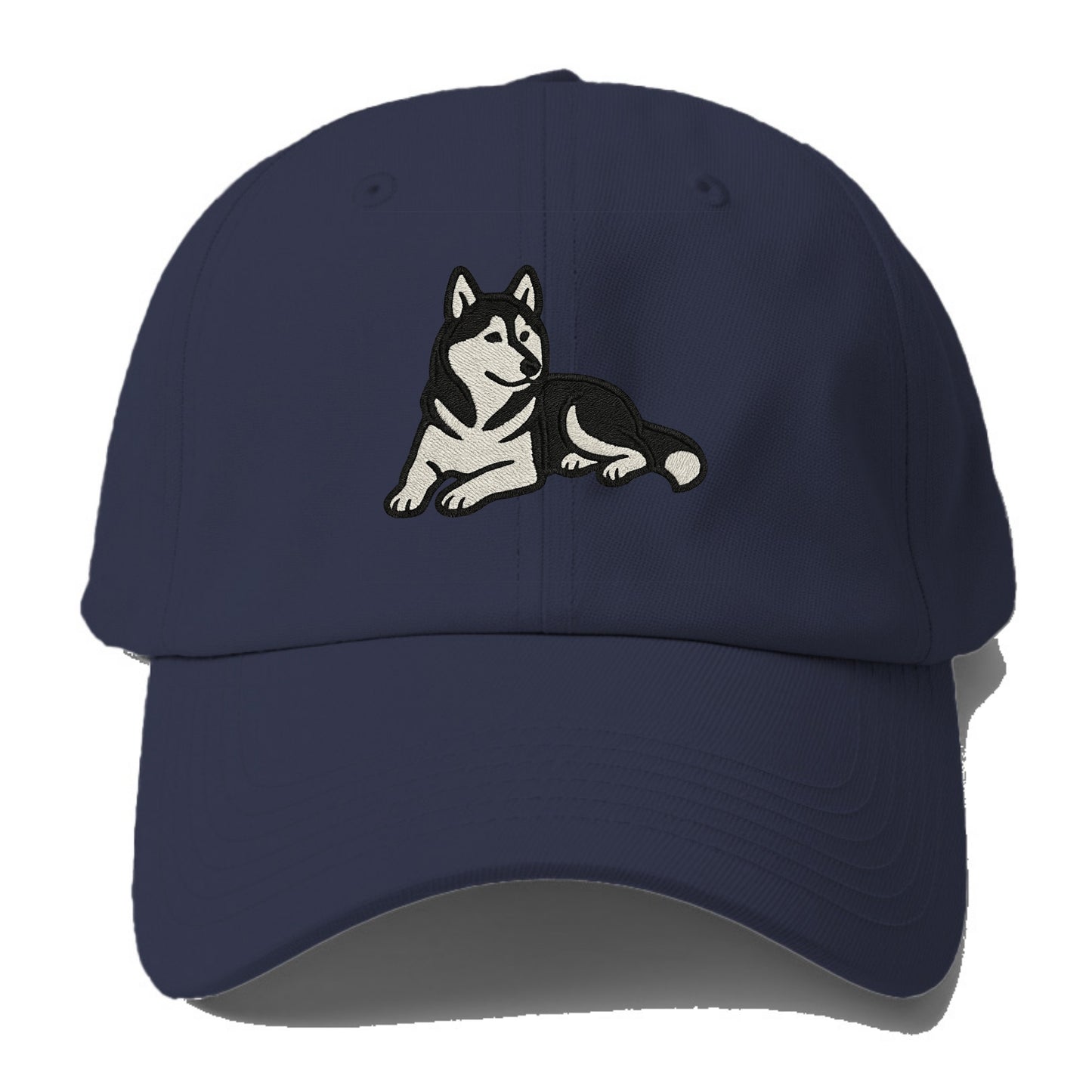 Siberian Husky - Black and white relaxed Baseball Cap For Big Heads - Twilight Navy(Blue)