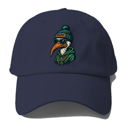 Coral Gables Ibis wearing Miami beanie with U patch - Baseball Cap For Big Heads - Twilight Navy(Blue)