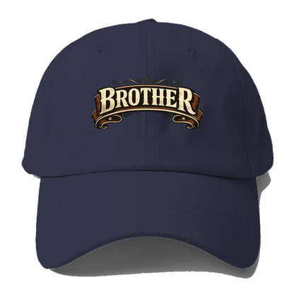 Bold typography design - "BROTHER" - male bond, brotherhood - Baseball Cap - Twilight Navy(Blue)