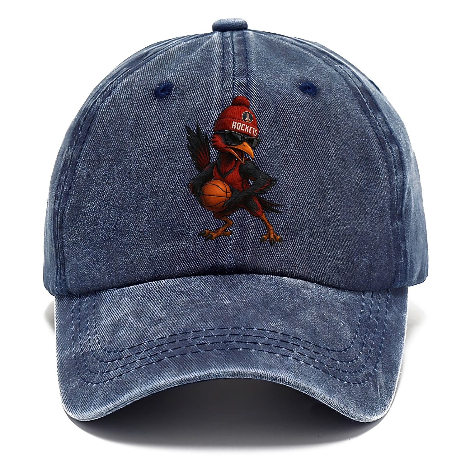 Houston Roadrunner wearing Rockets beanie with launch pad patch and wayfarer - Classic Cap - Twilight Navy(Blue)