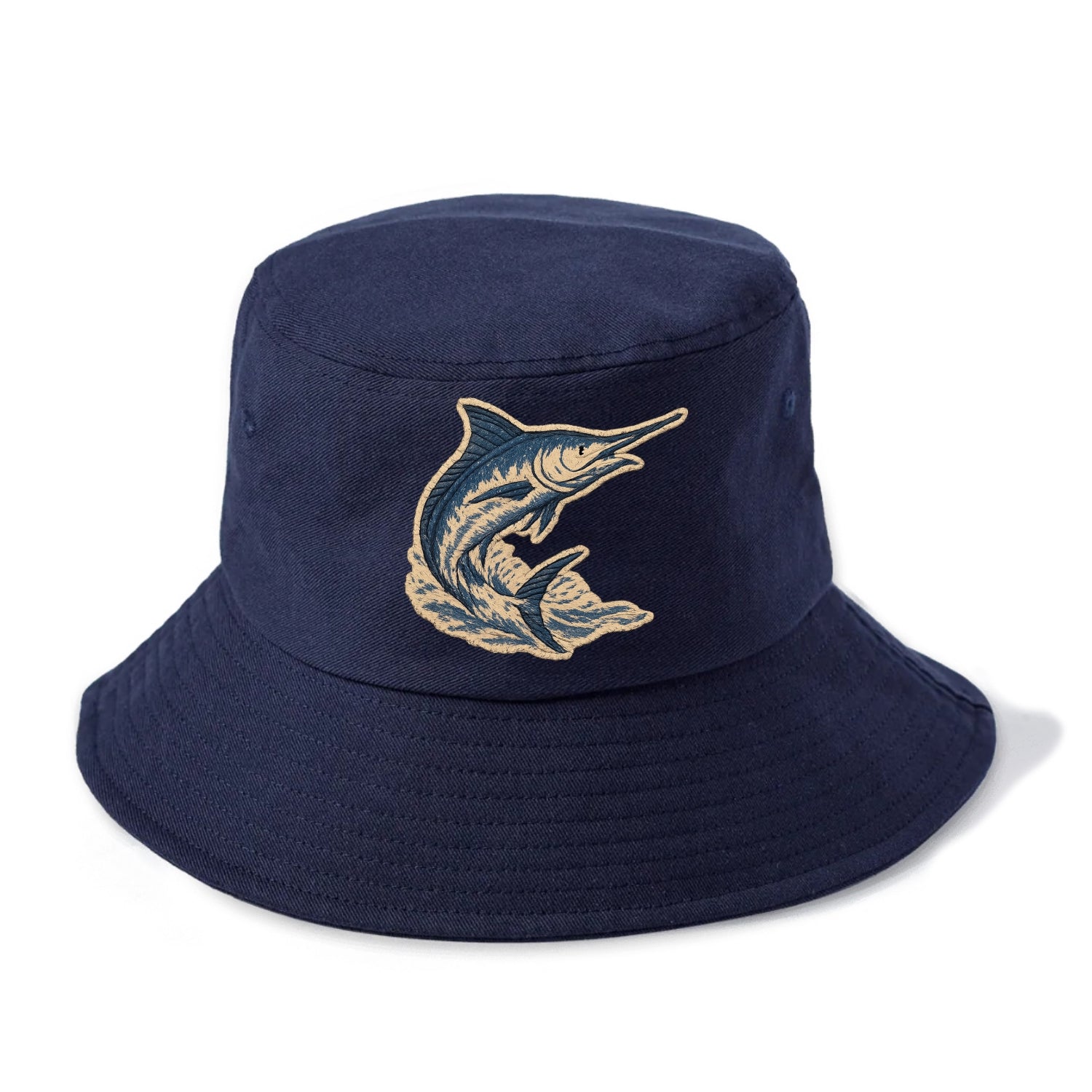 SWORDFISH MARLIN - leaping marlin in blue and silver , sport fishing - Bucket Hat - Twilight Navy(Blue)