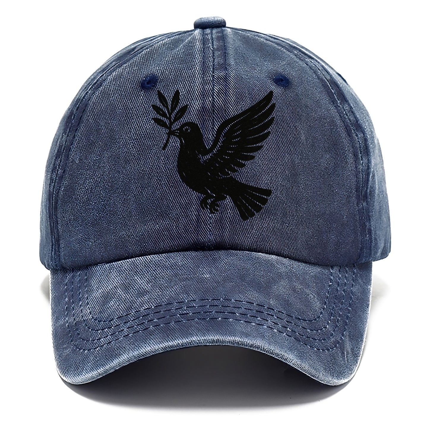 Dove carrying olive branch - peace movement ink painting - Classic Cap - Twilight Navy(Blue)