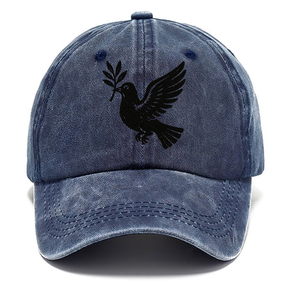 Dove carrying olive branch - peace movement ink painting - Classic Cap - Twilight Navy(Blue)