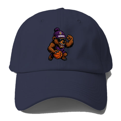 California Grizzly wearing Kings beanie with royal scepter patch and - Baseball Cap For Big Heads