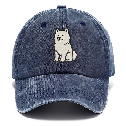Samoyed - White fluffy embroidered desig Classic Cap - Twilight Navy(Blue)