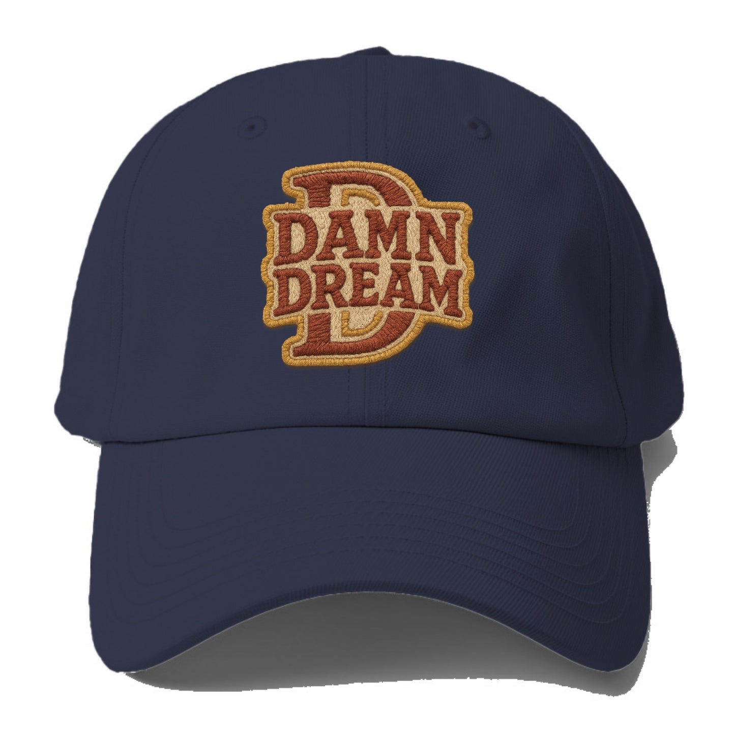 DAMN;DREAM BIG Motivational White Cap - Baseball Cap For Big Heads - Twilight Navy(Blue)