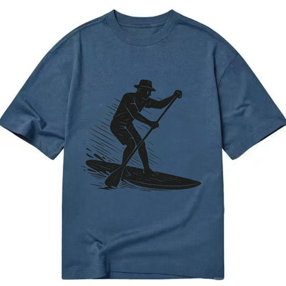 Stand-up paddleboarder on calm water - Classic T-shirt - Twilight Navy(Blue)