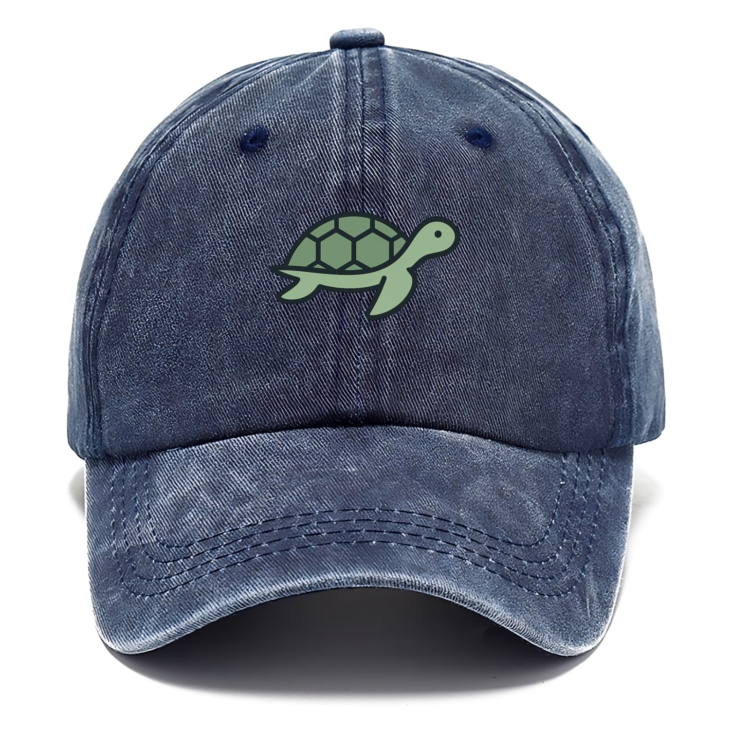 Sea Turtle - Green with shell pattern flat side profile - Classic Cap - Twilight Navy(Blue)