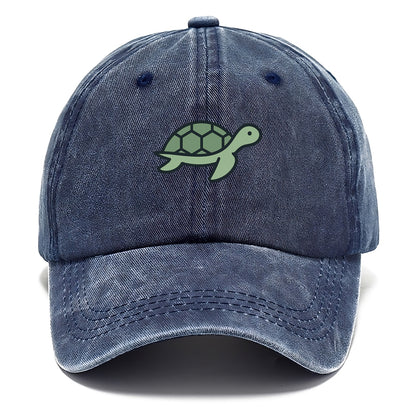 Sea Turtle - Green with shell pattern flat side profile - Classic Cap - Twilight Navy(Blue)
