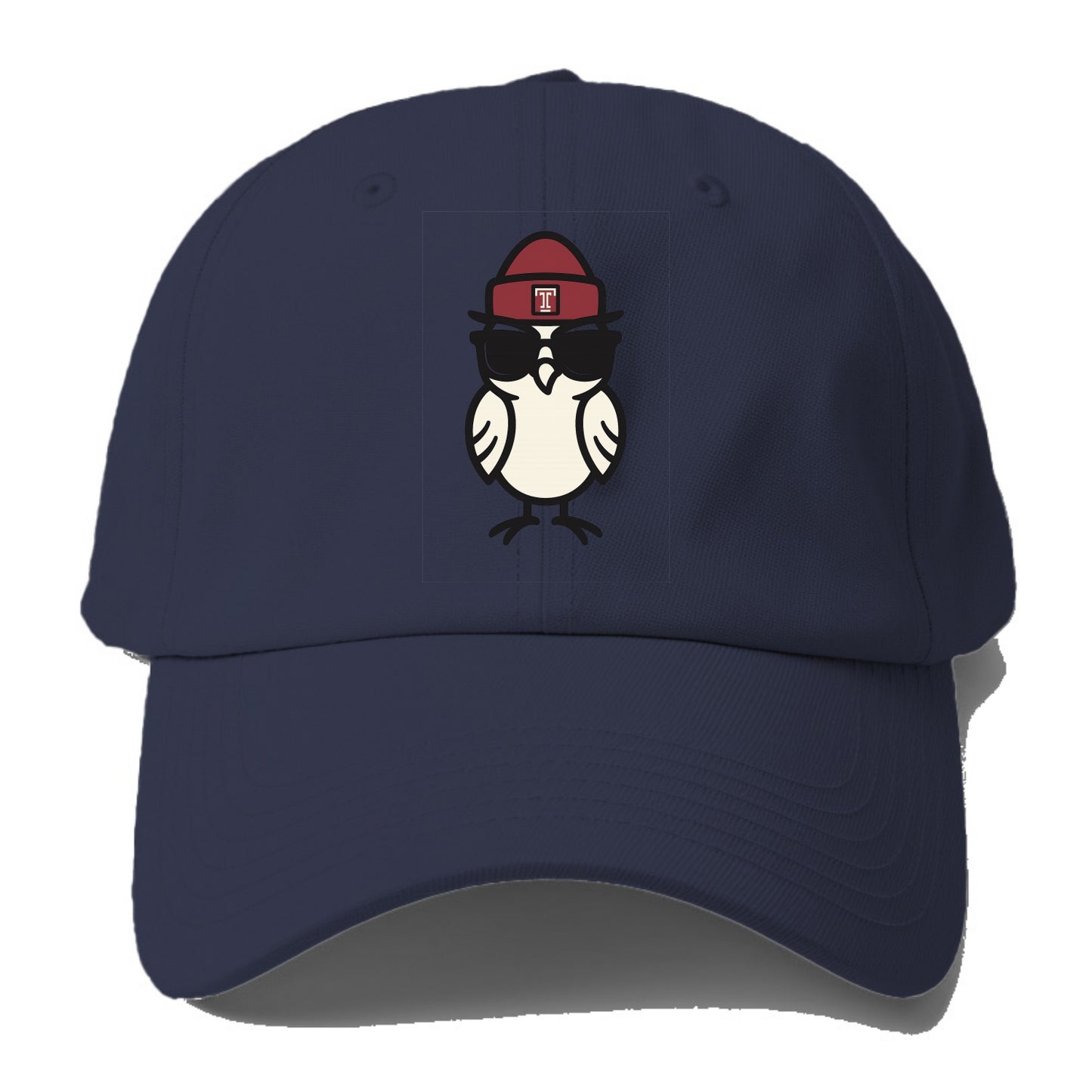 Philadelphia Owl wearing Temple beanie with T patch - Baseball Cap For Big Heads - Twilight Navy(Blue)
