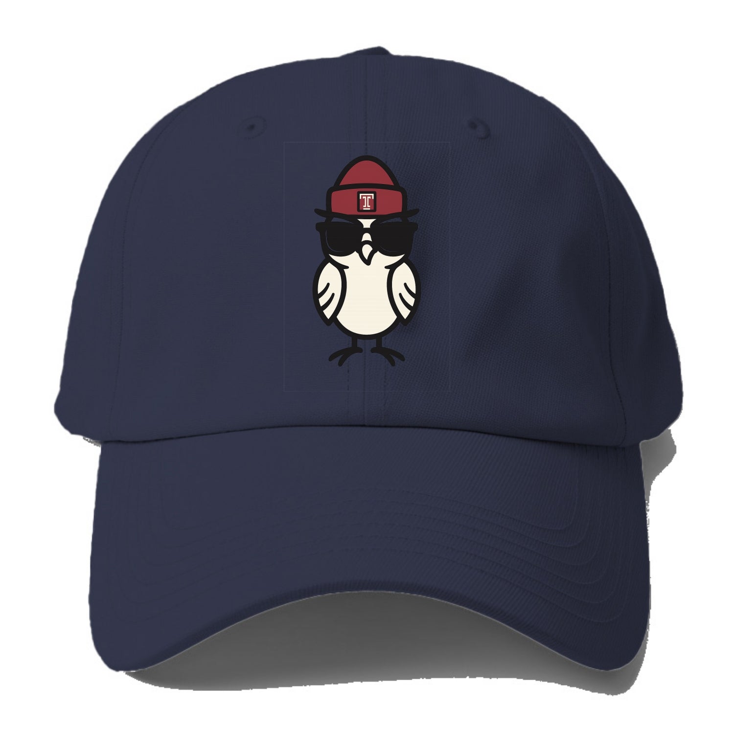 Philadelphia Owl wearing Temple beanie with T patch - Baseball Cap For Big Heads - Twilight Navy(Blue)