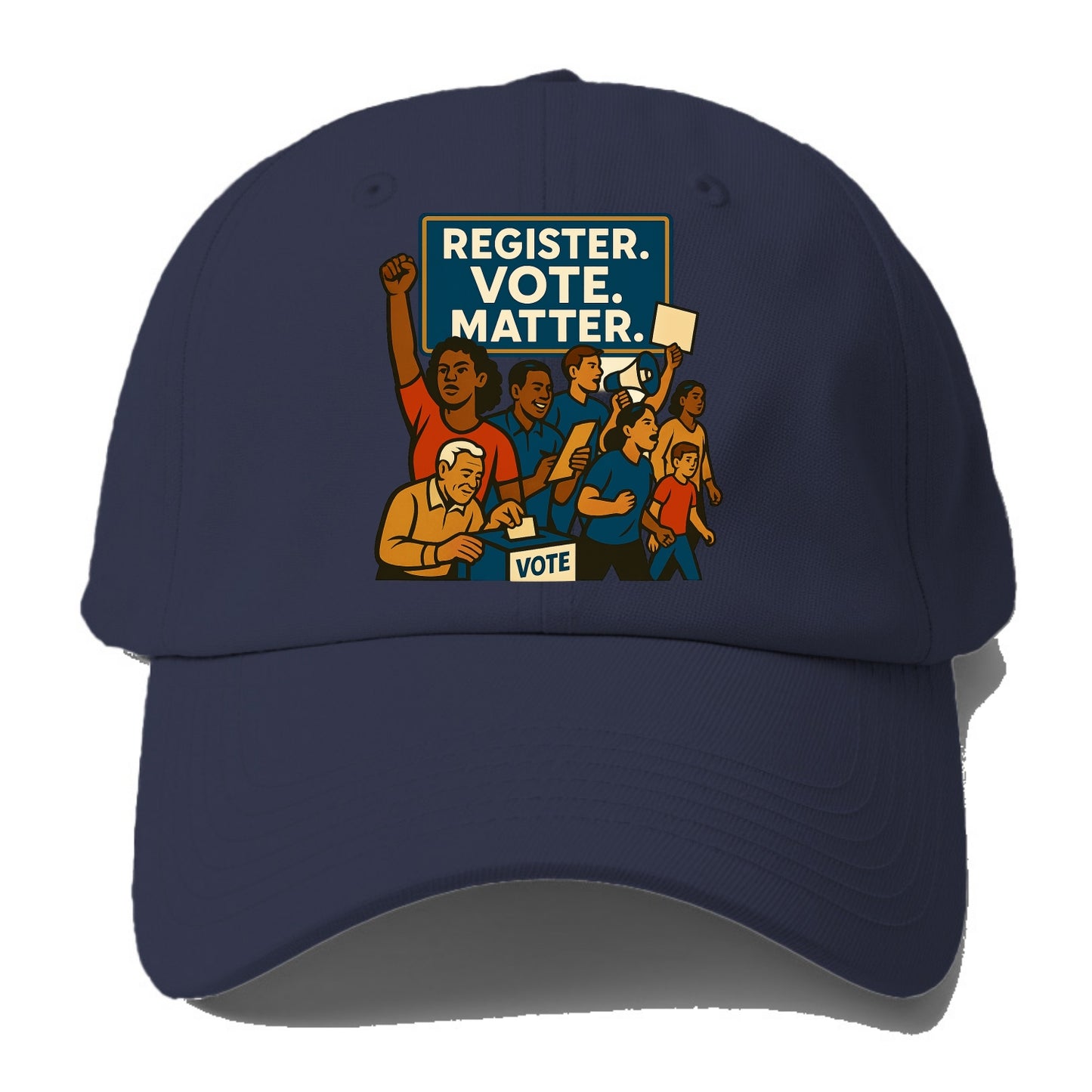 Voter registration drive bringing community together - "Register. - Baseball Cap For Big Heads - Twilight Navy(Blue)