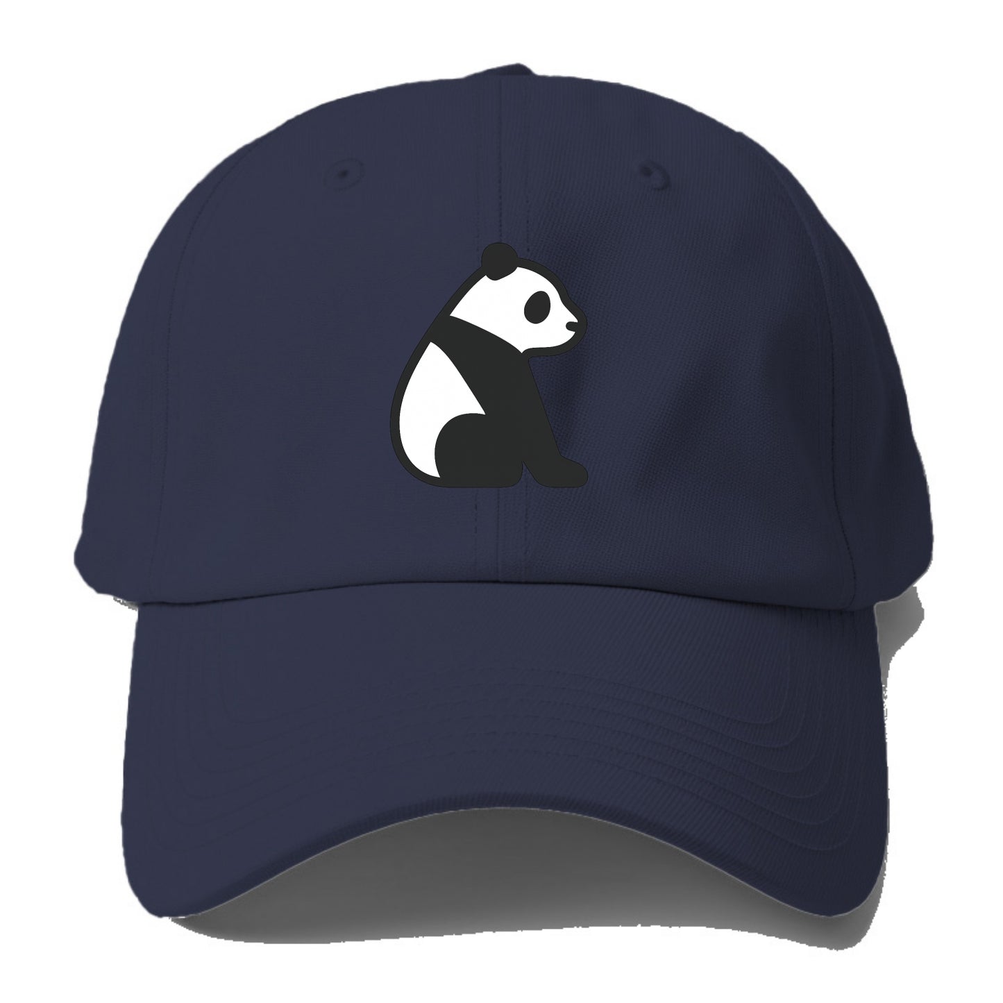 Panda - Black and white sitting pose flat side profile - Baseball Cap - Twilight Navy(Blue)