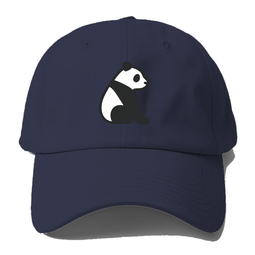 Panda - Black and white sitting pose flat side profile - Baseball Cap