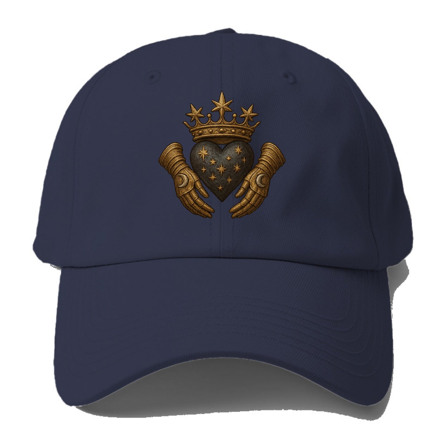 Ice crystal crown framing a frosted heart with fur-trimmed winter - Baseball Cap For Big Heads - Twilight Navy(Blue)