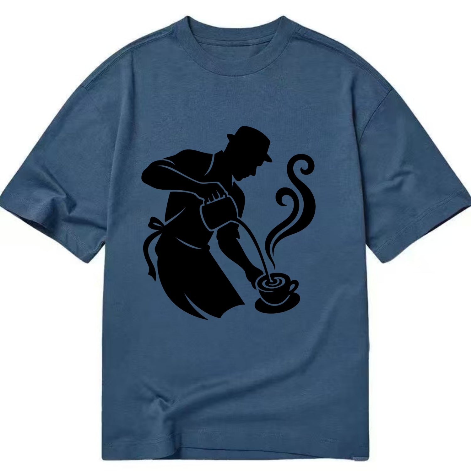 Barista creating latte art - Classic T-shirt - Twilight Navy(Blue)