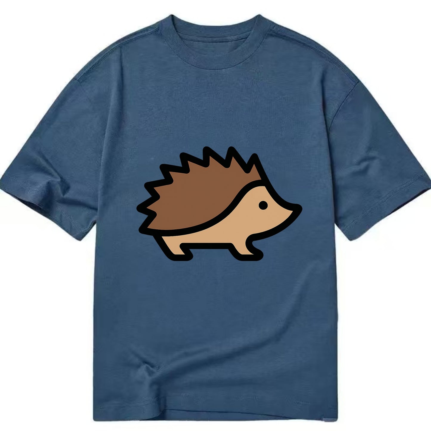 Hedgehog - Brown spiky back flat side profile - Classic T-shirt - Twilight Navy(Blue)