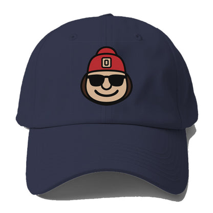 Columbus Brutus wearing Ohio State beanie with Block O patch - Baseball Cap For Big Heads - Twilight Navy(Blue)