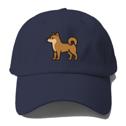 Shiba Inu - Red sesame flat side profile - Baseball Cap For Big Heads - Twilight Navy(Blue)