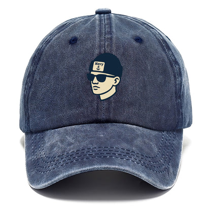 Annapolis Midshipman wearing Navy beanie with anchor patch - Classic Cap - Twilight Navy(Blue)