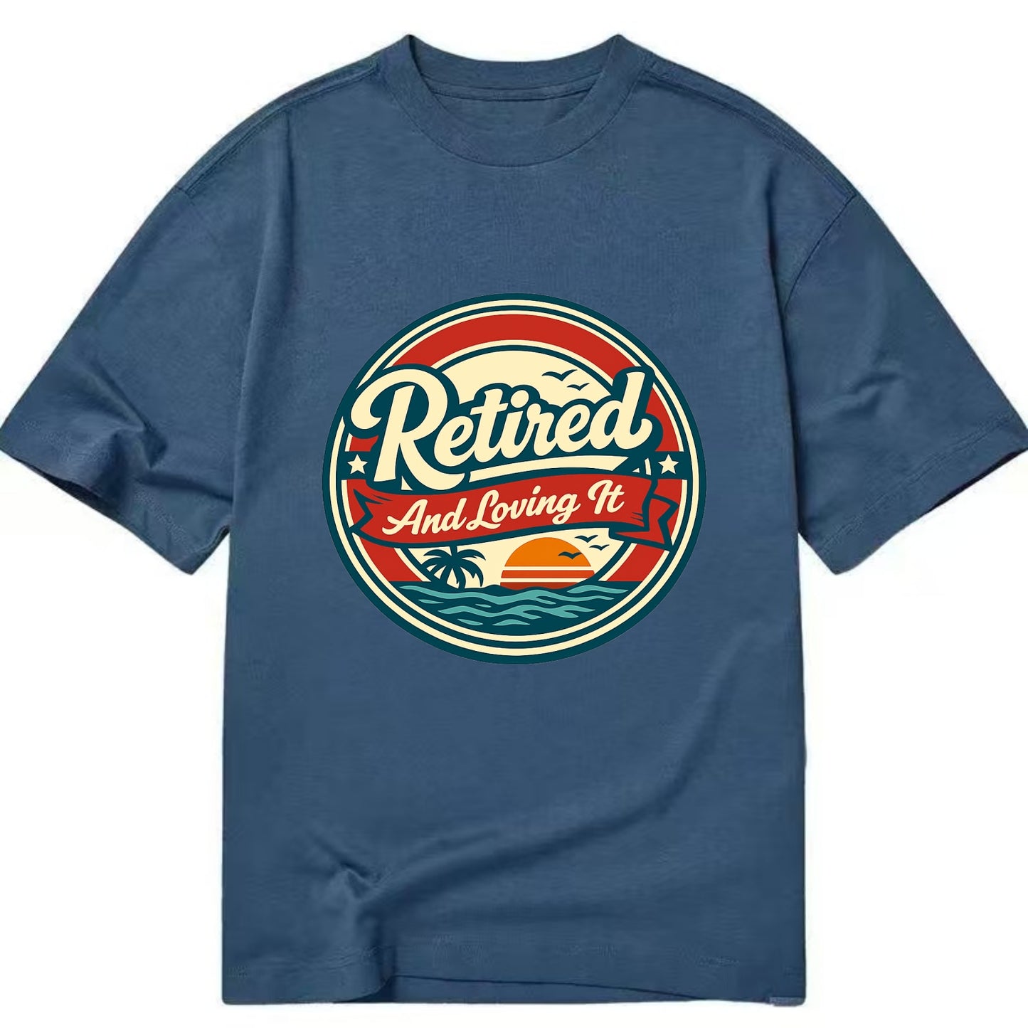Carefree Retirement Emblem - Classic T-shirt - Twilight Navy(Blue)