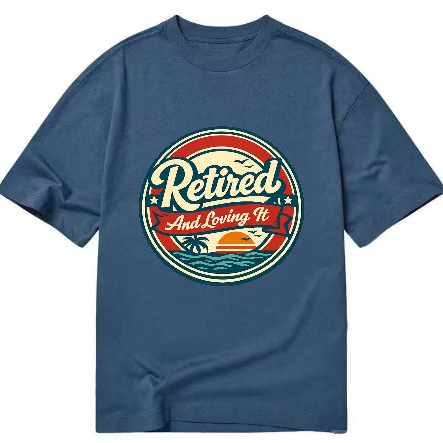 Carefree Retirement Emblem - Classic T-shirt - Twilight Navy(Blue)