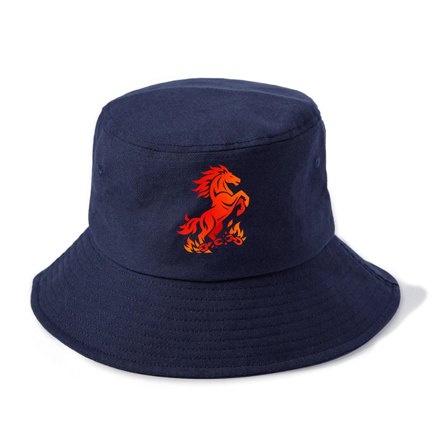 FREEDOM FLAMES | Wild horse breaking fire chains | Liberation | Barriers burned | - Bucket Hat - Twilight Navy(Blue)