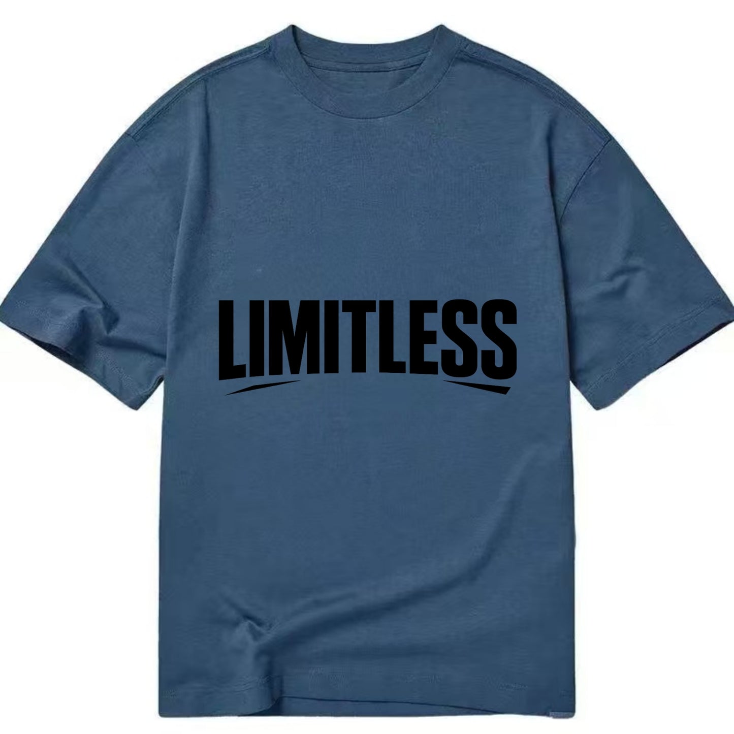 Bold typography design - "LIMITLESS" - no boundaries, infinite potential - Classic T-shirt - Twilight Navy(Blue)