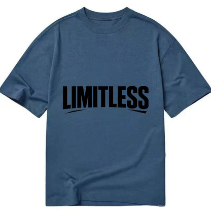 Bold typography design - "LIMITLESS" - no boundaries, infinite potential - Classic T-shirt - Twilight Navy(Blue)
