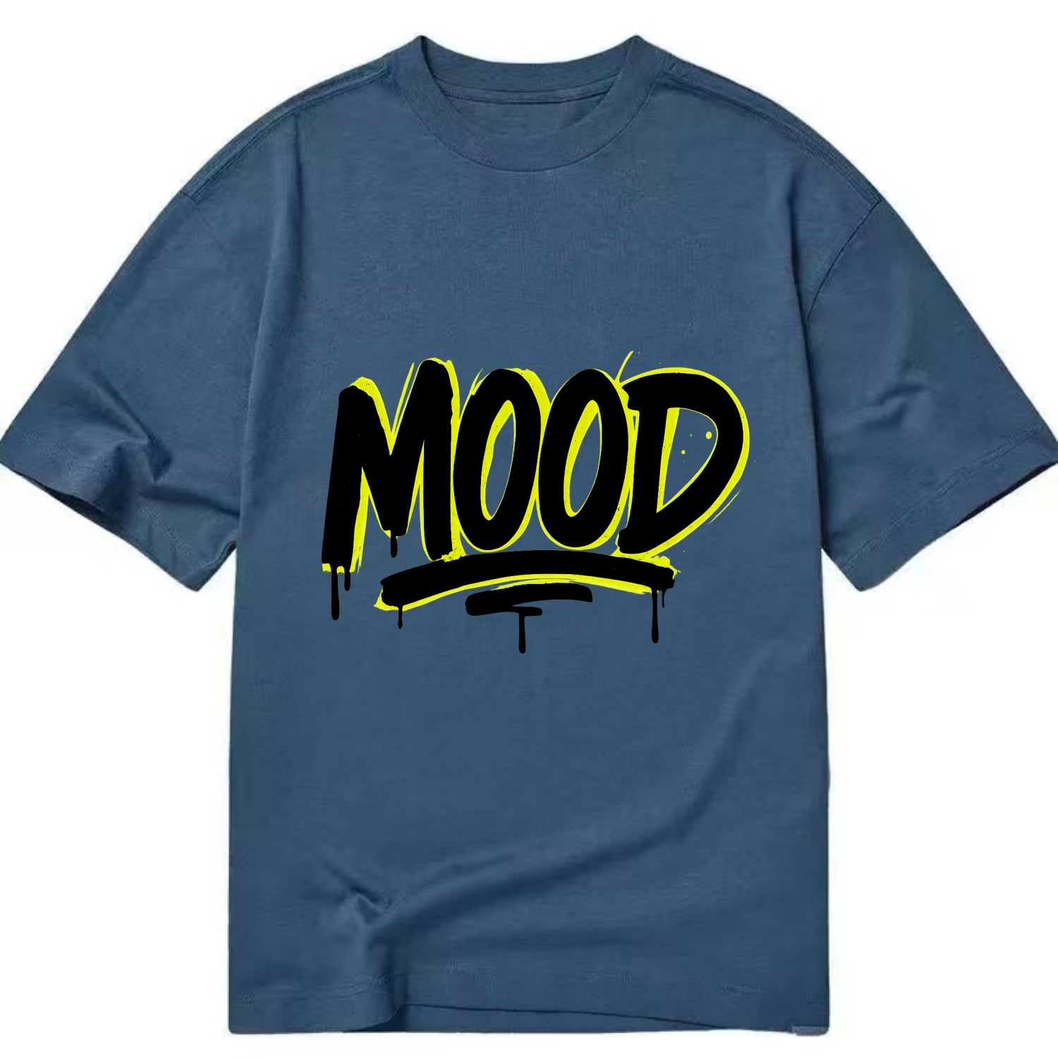 Bold typography design - "MOOD" - current state, feeling it - Classic T-shirt - Twilight Navy(Blue)
