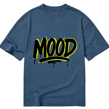 Bold typography design - "MOOD" - current state, feeling it - Classic T-shirt - Twilight Navy(Blue)