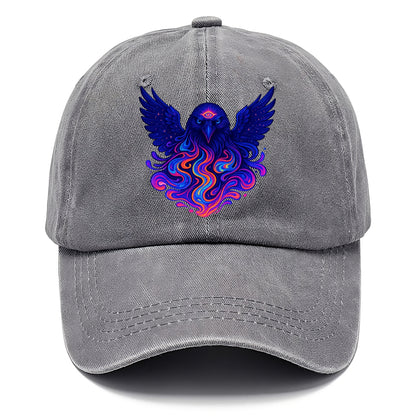 Mysterious raven with feathers showing future visions in neon colors, wings spread - Classic Cap - Urban Haze(Grey)