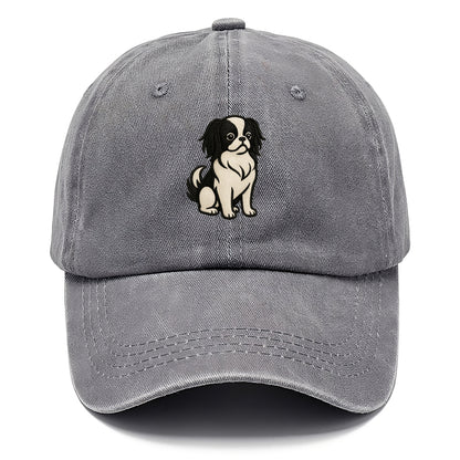 Japanese Chin - Black and white sitting Classic Cap - Urban Haze(Grey)