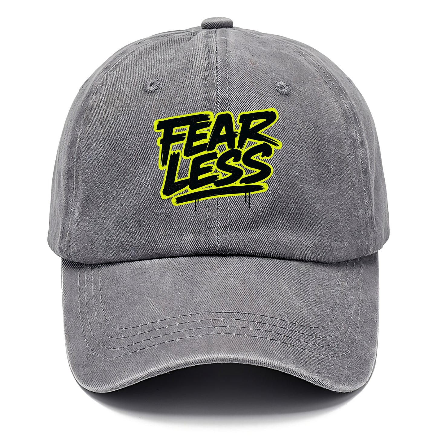 Bold typography design - "FEARLESS" - courage, bravery, facing challenges head on - Classic Cap - Urban Haze(Grey)