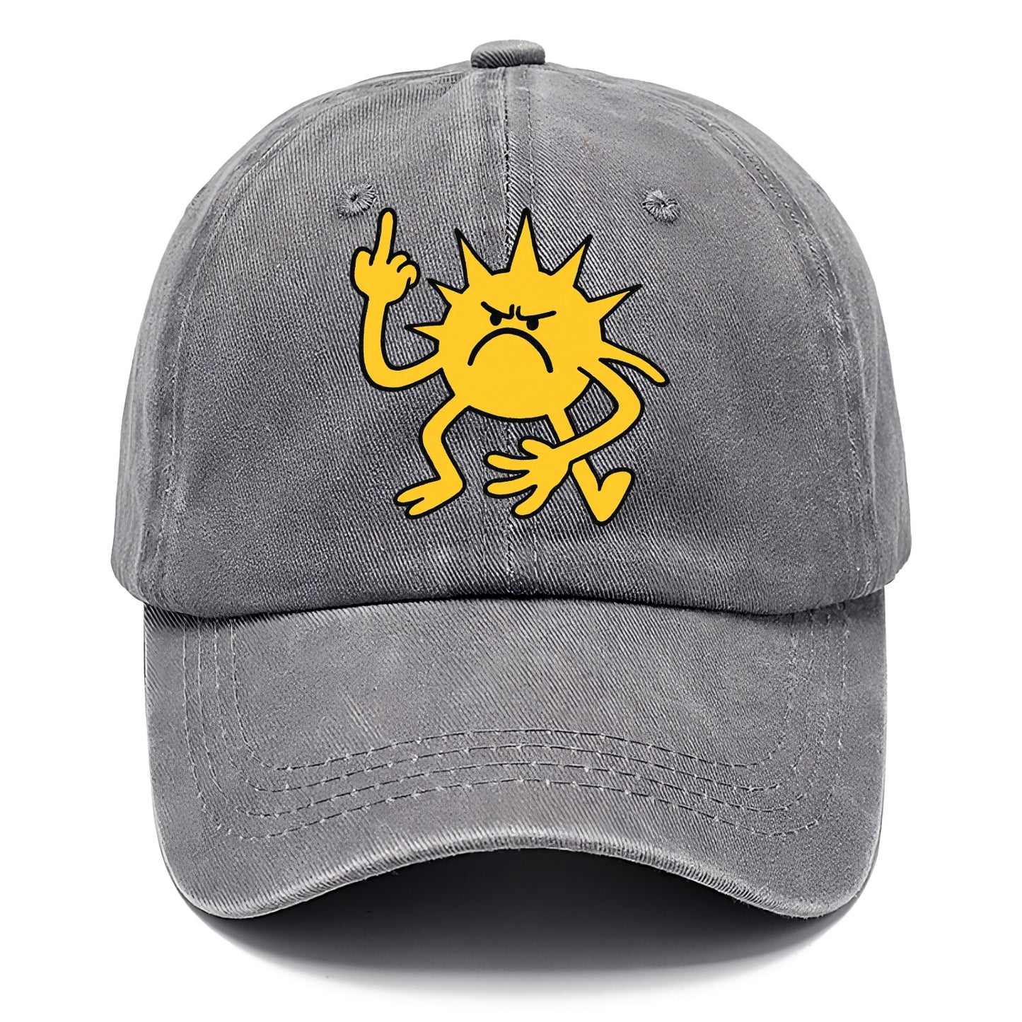 MORNINGS ARE PUNISHMENT | Grumpy sun with middle finger - Classic Cap - Urban Haze(Grey)